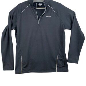 Reebok Men's Quarter-Zip Pullover XL Long Sleeve Play Dry Activewear Black